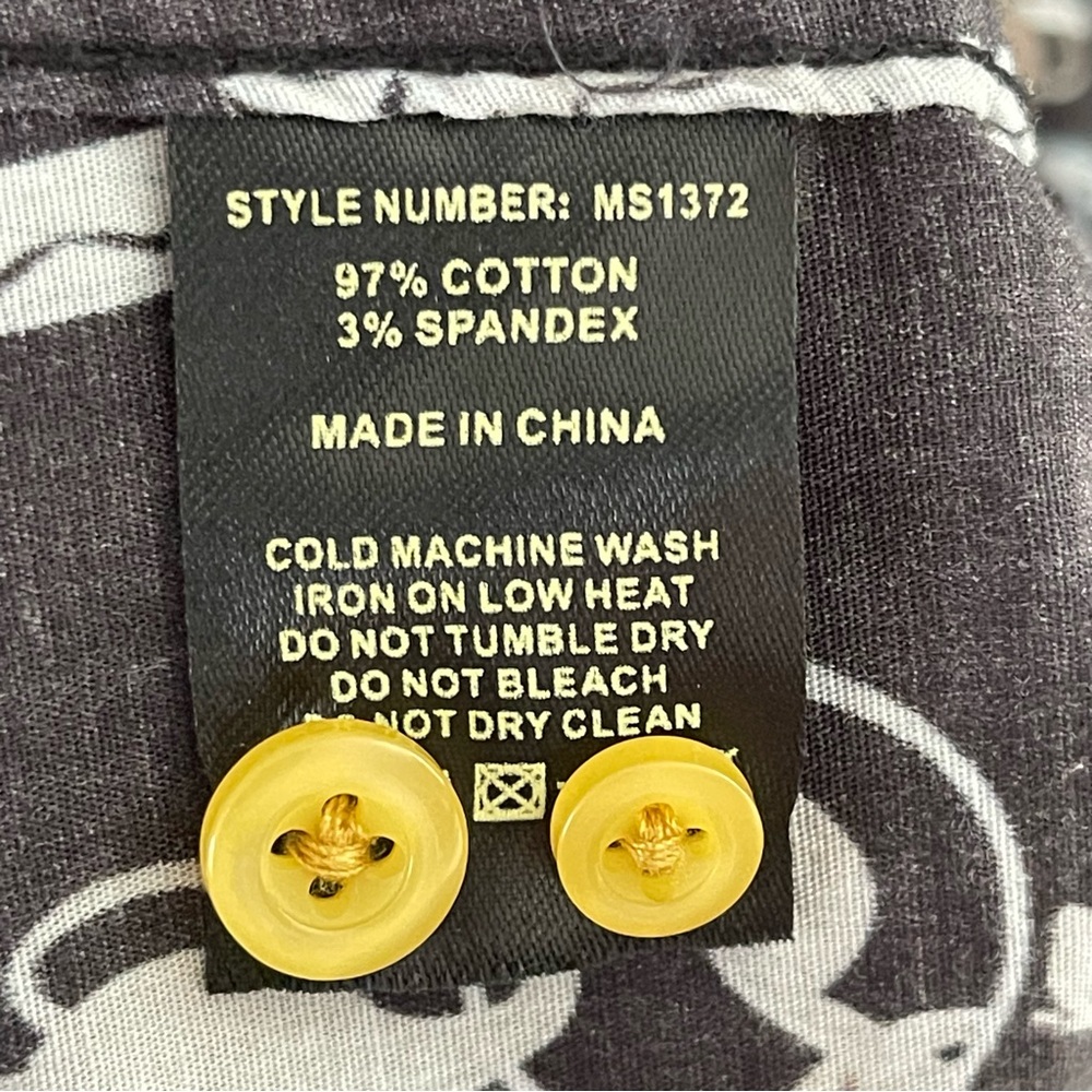 Ameri Mode Chains Brown Button Down Shirt Size Xl - image 8